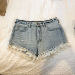 Free people lace denim short